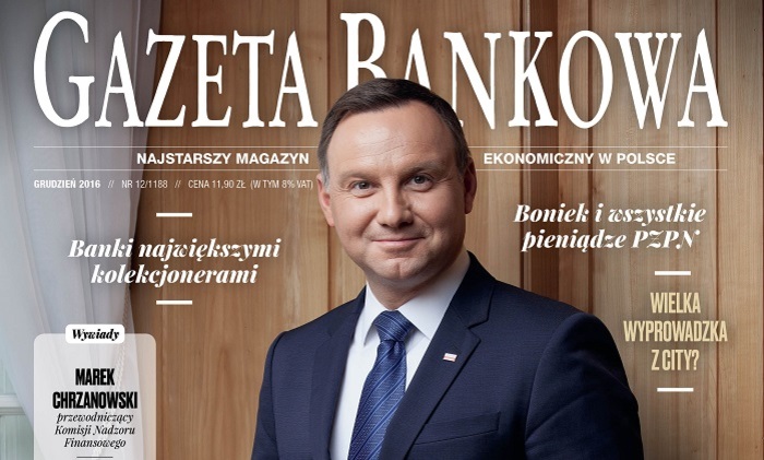 Prezydent Andrzej Duda w nowej "Gazecie Bankowej"