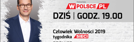 Premier Morawiecki odbiera nagrodę „Sieci”