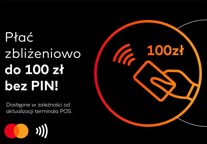 Kartą Mastercard do 100 zł bez PIN